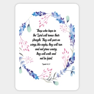 Bible verse Wings like eagles, Isaiah 40 31 Bible Verse, Those who hope in the lord will renew their strength, Isaiah 40 31, Christian gifts for women, Bible verse Sticker